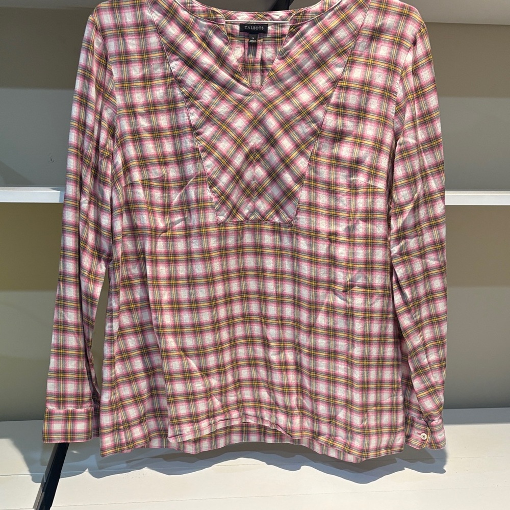 Talbots Pink and Green Plaid Tunic
